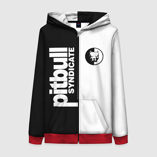 Женская толстовка на молнии PITBULL SYNDICATE ПИТБУЛЬ / 3D-Красный – фото 1