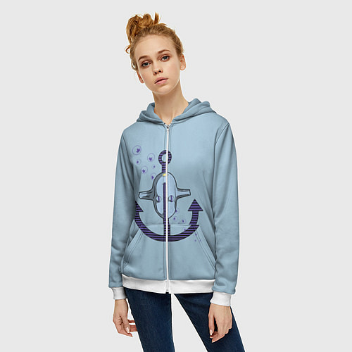 Женская толстовка на молнии Soft & Wet JoJo / 3D-Белый – фото 3