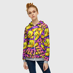 Толстовка на молнии женская ROBLOX РОБЛОКС YEET, цвет: 3D-меланж — фото 2