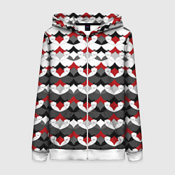 Женская толстовка на молнии Абстрактный красно-серый узор