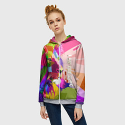 Толстовка на молнии женская I am the lion king, цвет: 3D-меланж — фото 2