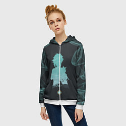 Толстовка на молнии женская XIAO СЯО ГЕНШИН, цвет: 3D-белый — фото 2