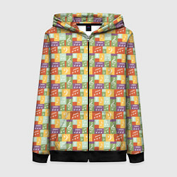 Женская толстовка на молнии Музыкальные Ноты