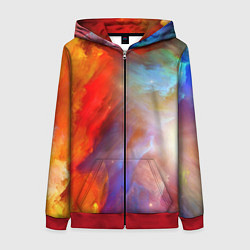 Толстовка на молнии женская Сине-желтое небо, цвет: 3D-красный