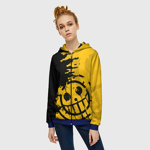 Женская толстовка на молнии ONE PIECE PIRATES ПИРАТЫ / 3D-Синий – фото 3