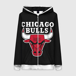 Толстовка на молнии женская B C Chicago Bulls, цвет: 3D-белый