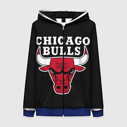 Толстовка на молнии женская B C Chicago Bulls, цвет: 3D-синий