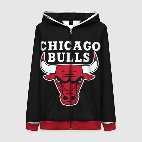 Женская толстовка на молнии B C Chicago Bulls / 3D-Красный – фото 1