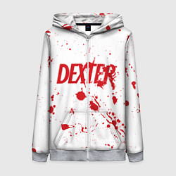 Женская толстовка на молнии Dexter logo Декстер брызги крови