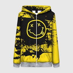 Женская толстовка на молнии Нирвана Гранж Nirvana Smile
