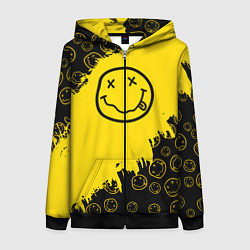 Женская толстовка на молнии Nirvana Smile Нирвана Рваный Паттерн