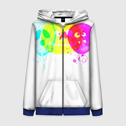 Толстовка на молнии женская Призраки Хэллоуина полиэстер, цвет: 3D-синий