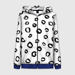 Толстовка на молнии женская Леопардовый окрас, цвет: 3D-синий