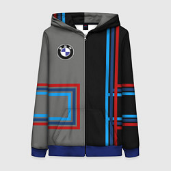 Толстовка на молнии женская Автомобиль BMW БМВ, цвет: 3D-синий