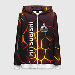 Толстовка на молнии женская Митсубиси подсветка 3D плит, цвет: 3D-белый