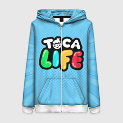 Толстовка на молнии женская Toca Life: Logo, цвет: 3D-белый