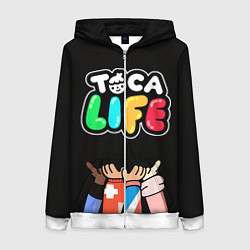 Толстовка на молнии женская Toca Life: Friends, цвет: 3D-белый