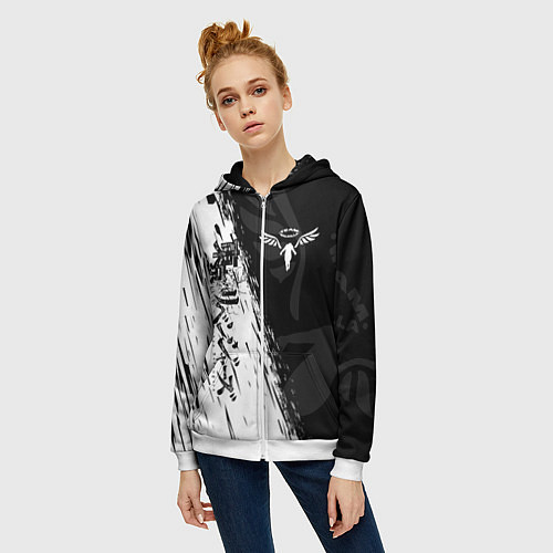 Женская толстовка на молнии ТОКИЙСКИЕ МСТИТЕЛИ WALHALLA КЛАН / 3D-Белый – фото 3