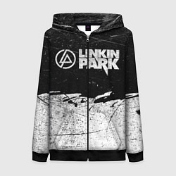 Толстовка на молнии женская Линкин Парк Лого Рок ЧБ Linkin Park Rock, цвет: 3D-черный