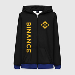 Толстовка на молнии женская БИНАНС ЛОГО КАРБОН BINANCE LOGO, цвет: 3D-синий