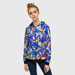 Толстовка на молнии женская SONIC СИНИЙ ЁЖ СОНИК, цвет: 3D-черный — фото 2