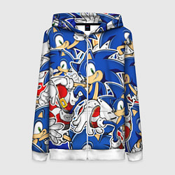 Женская толстовка на молнии SONIC ПАТТЕРН СОНИК