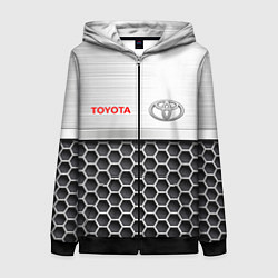 Толстовка на молнии женская Toyota Стальная решетка, цвет: 3D-черный