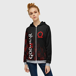 Толстовка на молнии женская GOD OF WAR HEROES ГЕРОИ, цвет: 3D-меланж — фото 2