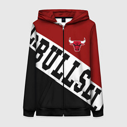 Толстовка на молнии женская Чикаго Буллз, Chicago Bulls, SPORT, цвет: 3D-черный