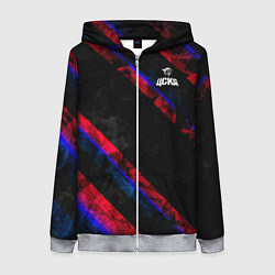 Женская толстовка на молнии ЦСКА Dark Theme