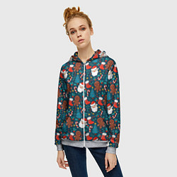 Толстовка на молнии женская ПОКРЫТО НОВЫМ ГОДОМ!, цвет: 3D-меланж — фото 2