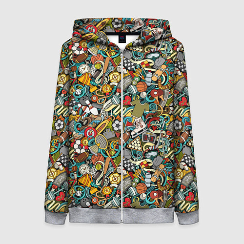 Женская толстовка на молнии СПОРТ Athlete / 3D-Меланж – фото 1