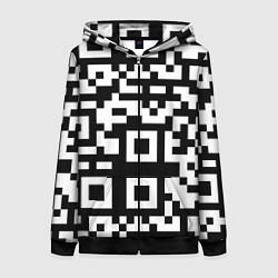 Толстовка на молнии женская Qr codeкуаркод, цвет: 3D-черный