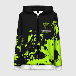 Толстовка на молнии женская Monster Energy green, цвет: 3D-белый