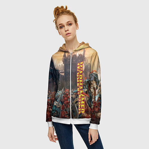 Женская толстовка на молнии Ваха Осада / 3D-Белый – фото 3