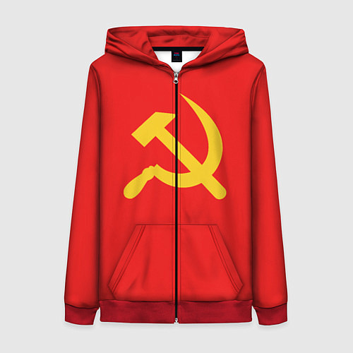Женская толстовка на молнии Красный Советский союз / 3D-Красный – фото 1