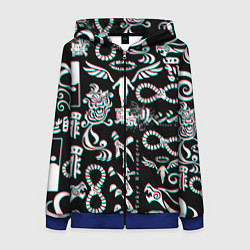 Толстовка на молнии женская ТОКИЙСКИЕ МСТИТЕЛИ ГЛИТЧ, GLITCH, цвет: 3D-синий