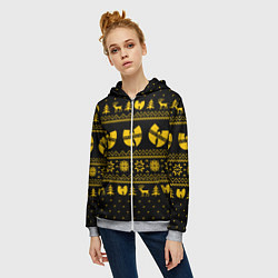 Толстовка на молнии женская НОВОГОДНИЙ СВИТЕР WU TANG CLAN, цвет: 3D-меланж — фото 2