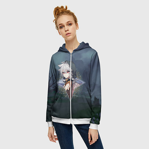 Женская толстовка на молнии Рэйзор Razor в примогеме, Genshin Impact Геншин им / 3D-Белый – фото 3