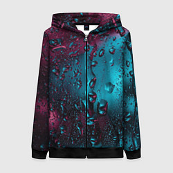 Толстовка на молнии женская Ностальгия фиолетового дождя, цвет: 3D-черный