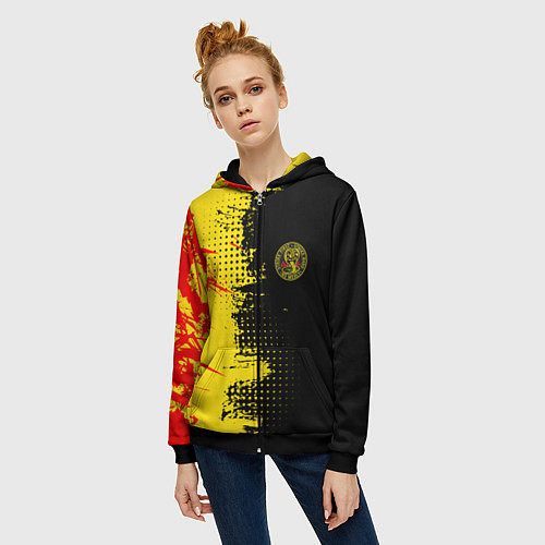 Женская толстовка на молнии Кобра Кай Cobra Kai / 3D-Черный – фото 3