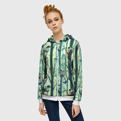 Женская толстовка на молнии Ghibli All / 3D-Белый – фото 3