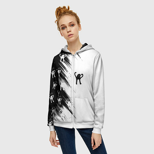 Женская толстовка на молнии Ъуъ съука чб / 3D-Белый – фото 3