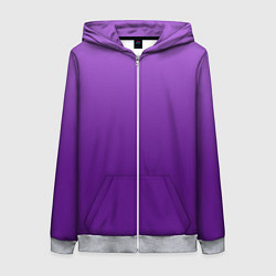 Толстовка на молнии женская Красивый фиолетовый градиент, цвет: 3D-меланж