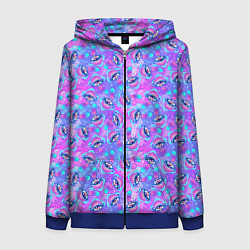 Толстовка на молнии женская Магические Грибы, цвет: 3D-синий