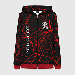 Женская толстовка на молнии Peugeot: Красные тонкие линии