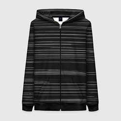 Толстовка на молнии женская Узор H&S Полосы Черно-белый 119-9-35-5-f-2, цвет: 3D-черный