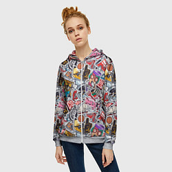 Толстовка на молнии женская Рисунок колледж, цвет: 3D-меланж — фото 2