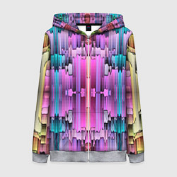 Толстовка на молнии женская Калейдоскоп абстракции, цвет: 3D-меланж