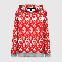 Толстовка на молнии женская Red Pattern Dope Camo Dope Street Market Спина, цвет: 3D-меланж